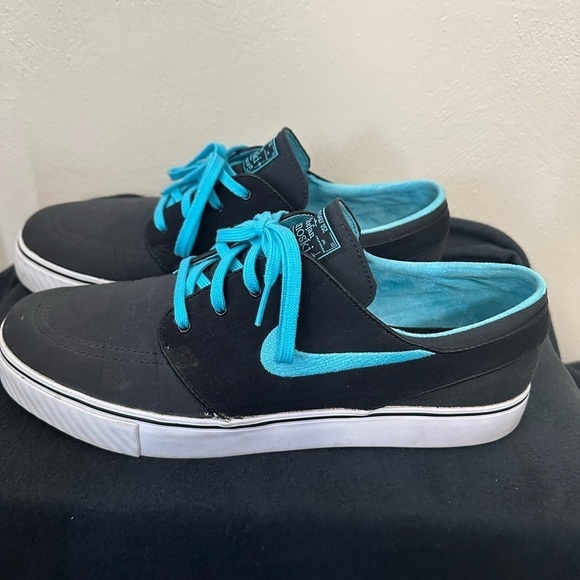 Nike Zoom Stefan Janoski PR Leather and Canvas Black with Blue - Picture 7 of 9